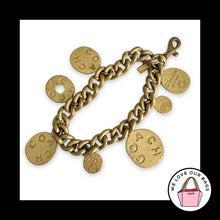 Load image into Gallery viewer, COACH 65TH ANNIVERSARY Bag Charm Hang Tag Gold Brass Large Hammered Keychain Fob
