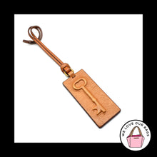 Load image into Gallery viewer, FOSSIL ID Tag Luggage BROWN LEATHER Key Strap Fob Bag Charm Keychain Hang Tag
