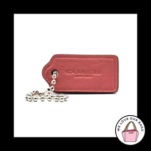 1.5" COACH NEW YORK Sunset Orange Smooth Leather Fob Bag Charm Keychain Hang Tag