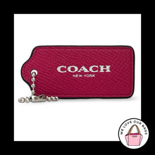 Load image into Gallery viewer, COACH HANG TAG 2.25" Red Crossgrain Leather New York Bag Charm Keychain Fob
