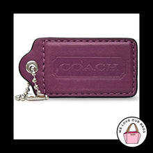 Load image into Gallery viewer, XL COACH HANG TAG 3" Purple Pink Leather Nickel X-Large Bag Charm Keychain Fob
