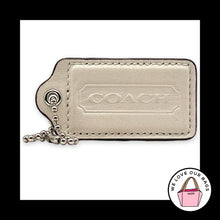 Load image into Gallery viewer, COACH HANG TAG 3" White Smooth Leather Bag Charm Keychain Fob Nickel X-Large
