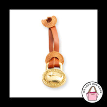 Load image into Gallery viewer, VINTAGE Y2K DOONEY &amp; BOURKE Gold Brass Duck Brown Leather Bag Charm Hang Tag Fob
