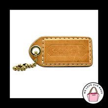 Load image into Gallery viewer, 2.5&quot; VINTAGE COACH Saddle Brown Leather Brass Fob Bag Charm Keychain Hang Tag
