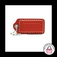 Load image into Gallery viewer, 2&quot; COACH Orange &amp; Silver Patent Leather Nickel Fob Bag Charm Keychain Hang Tag
