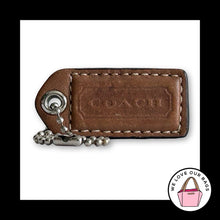 Load image into Gallery viewer, COACH Y2K VINTAGE Hang Tag 2" Brown Leather Bag Charm Keychain Fob Nickel Medium
