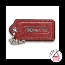 Load image into Gallery viewer, Rare COACH HANG TAG 2" Bag Charm Keychain Fob Pink Smooth Leather Nickel Medium
