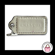 Load image into Gallery viewer, COACH HANG TAG 2" Bone Off White Leather Bag Charm Keychain Fob Nickel Medium
