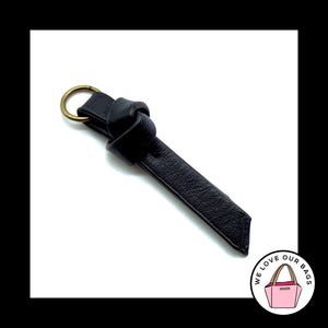 Vintage COACH ZIPPER PULL Black Leather Strap Brass Purse Bag Wallet Wristlet