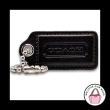 Load image into Gallery viewer, Rare COACH HANG TAG Bag Charm Keychain Fob Brown Leather Nickel 2.75" XL
