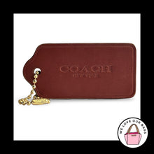 Load image into Gallery viewer, COACH HANG TAG 2.5" Rust Leather Bag Charm Keychain Fob New York Brass Large
