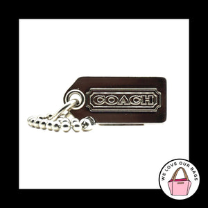 1.25" Small VINTAGE COACH Silver Nickel Metal Fob Bag Charm Keychain Hang Tag