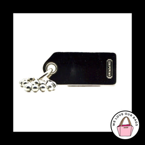 1.25" Small VINTAGE COACH Silver Nickel Metal Fob Bag Charm Keychain Hang Tag