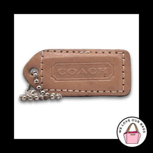 Load image into Gallery viewer, COACH Y2K VINTAGE Hang Tag Bag Charm Keychain Fob Light Saddle Brown Leather 2"
