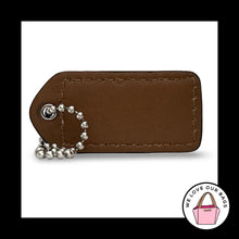 Load image into Gallery viewer, COACH Y2K VINTAGE Hang Tag 2" Cognac Brown Leather Nickel Bag Charm Keychain Fob
