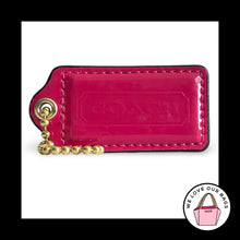 Load image into Gallery viewer, COACH HANG TAG 2.5" Pink Patent Leather Bag Charm Keychain Fob Brass Large
