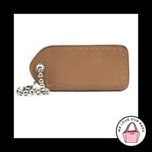 Load image into Gallery viewer, 2&quot; Y2K VINTAGE COACH White Saddle Leather Nickel Fob Bag Charm Keychain Hang Tag
