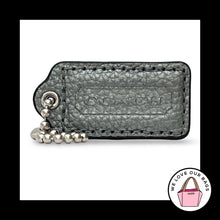 Load image into Gallery viewer, COACH HANG TAG 2" Silver Pebbled Matte Leather Nickel Bag Charm Keychain Fob

