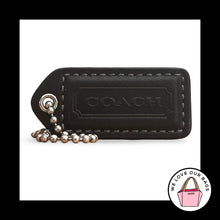 Load image into Gallery viewer, COACH Y2K VINTAGE Hang Tag 2" Black Leather Bag Charm Keychain Fob Nickel Medium
