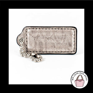 2.25" Medium COACH Silver Croc Leather Nickel Fob Bag Charm Keychain Hang Tag