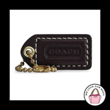 Load image into Gallery viewer, COACH Y2K VINTAGE Hang Tag 1.5" Mahogany Brown Leather Bag Charm Fob Brass Small
