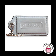 Load image into Gallery viewer, COACH HANG TAG 2.5" Baby Blue Patent Leather Bag Charm Keychain Fob Nickel Large
