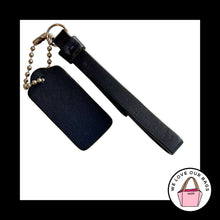 Load image into Gallery viewer, 2 pc LOT COACH New York Navy Blue Leather Tassel Hang Tag Fob Bag Charm Keychain
