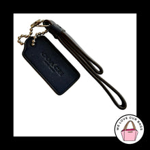 Load image into Gallery viewer, 2 pc LOT COACH New York Navy Blue Leather Tassel Hang Tag Fob Bag Charm Keychain
