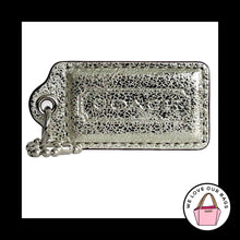 Load image into Gallery viewer, COACH POPPY HANG TAG 2.5" Silver Crackle Leather Bag Charm Keychain Fob Large
