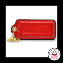 Load image into Gallery viewer, COACH HANG TAG 2.25" Red Bag Charm Keychain Fob Patent Leather Brass Large

