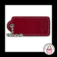 Load image into Gallery viewer, COACH Y2K VINTAGE Hang Tag 2.25" Brown &amp; Cherry Red Leather Bag Charm Fob Large
