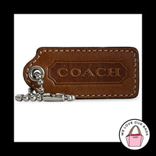 Load image into Gallery viewer, COACH Y2K VINTAGE Hang Tag 2.25" Brown &amp; Cherry Red Leather Bag Charm Fob Large

