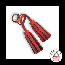 Load image into Gallery viewer, COACH LEGACY Red Leather Double Tassel Strap Bag Charm Hang Tag Keychain Fob
