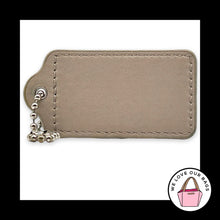 Load image into Gallery viewer, COACH HANG TAG 3" Blue Taupe Cream Stripe Leather Bag Charm Keychain Fob X-Large
