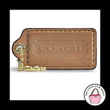 Load image into Gallery viewer, COACH HANG TAG 2.5" Buff Light Saddle Leather Bag Charm Keychain Fob Brass Large
