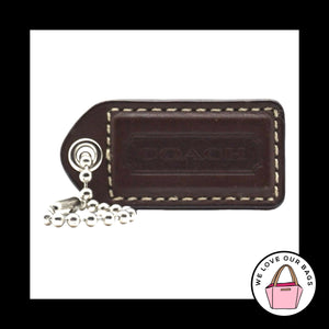 2" Med Y2K VINTAGE COACH Mahogany Brown Leather Fob Bag Charm Keychain Hang Tag