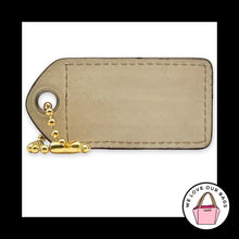 Load image into Gallery viewer, COACH Y2K VINTAGE Hang Tag 2.5" Gold Cream Stripe Leather Bag Charm Fob Large
