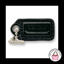 Load image into Gallery viewer, COACH HANG TAG 1.5" Black Bag Charm Keychain Fob Leather Nickel Small

