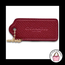 Load image into Gallery viewer, COACH HANG TAG 2.25" Bag Charm Keychain Fob New York Red Pebbled Leather Brass Large
