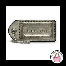 Load image into Gallery viewer, COACH Y2K VINTAGE Hang Tag 2" Silver Metallic Leather Bag Charm Keychain Fob
