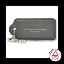 Load image into Gallery viewer, COACH HANG TAG 2.25" Bag Charm Keychain Fob New York Gray Leather Nickel Large

