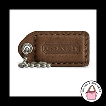 Load image into Gallery viewer, COACH Y2K VINTAGE Hang Tag 1.5" Brown Leather Bag Charm Keychain Fob Small
