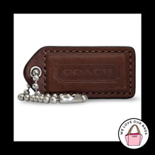Load image into Gallery viewer, COACH Y2K VINTAGE Hang Tag 2" Brown Leather Nickel Bag Charm Keychain Fob Medium

