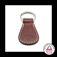 Load image into Gallery viewer, DOONEY &amp; BOURKE Brown Leather Teardrop Nickel Fob Bag Charm Keychain Hang Tag
