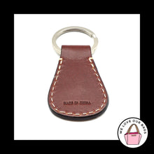 Load image into Gallery viewer, DOONEY &amp; BOURKE Brown Leather Teardrop Nickel Fob Bag Charm Keychain Hang Tag
