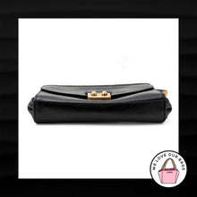 Load image into Gallery viewer, NEW $275 COACH Large FLAP CLUTCH Black Crossgrain Leather Brass Wristlet 38682
