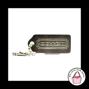 1.25" Small VINTAGE COACH Silver Nickel Metal Fob Bag Charm Keychain Hang Tag