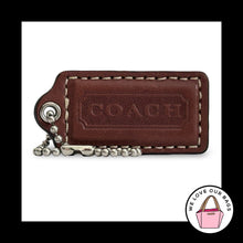 Load image into Gallery viewer, COACH HANG TAG 2" Brown Smooth Leather Bag Charm Keychain Fob Nickel Medium
