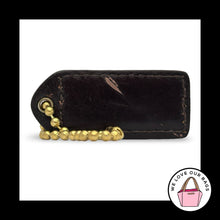Load image into Gallery viewer, COACH Y2K VINTAGE Hang Tag 2" Mahogany Brown Leather Brass Bag Charm Keychain
