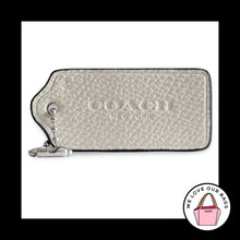 Load image into Gallery viewer, COACH HANG TAG 2.25" White Pebbled Leather Bag Charm Keychain Fob New York Large
